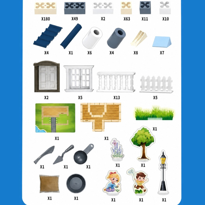 
						WOOPIE Zestaw Konstrukcyjny DIY Budowanie z Cegieł Rezydencja W