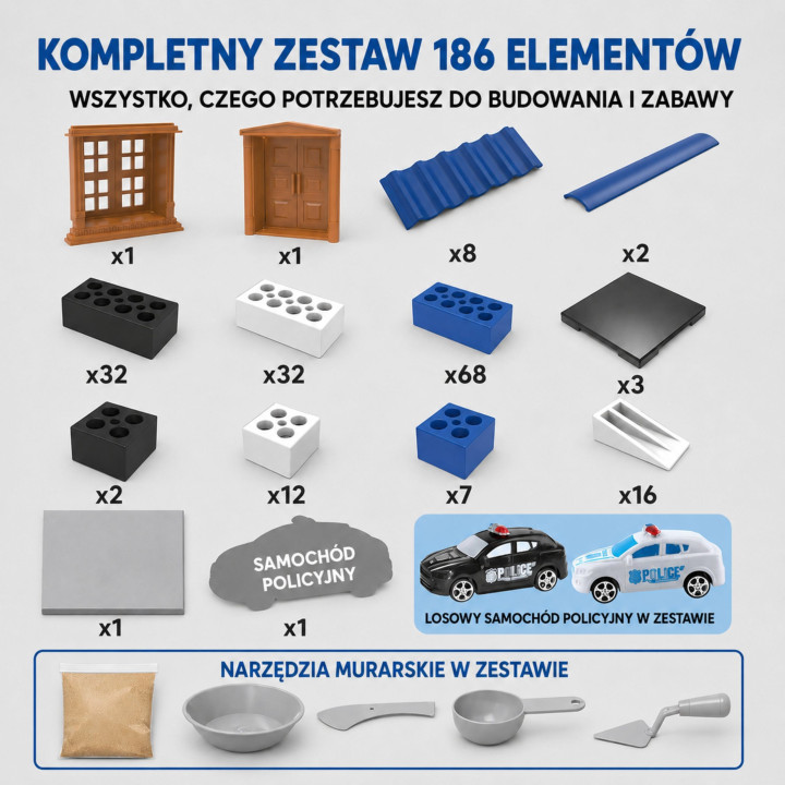 
						WOOPIE Zestaw Konstrukcyjny DIY do Budowania Cegły Posterunek P