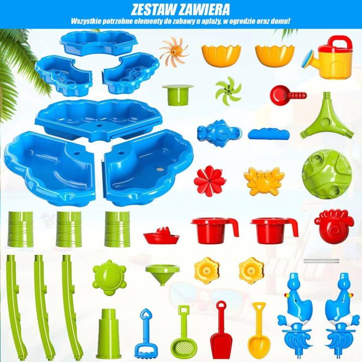 
						WOOPIE Stolik Wodny 2w1 Piaskownica Fontanna XXL Aquapark z Del