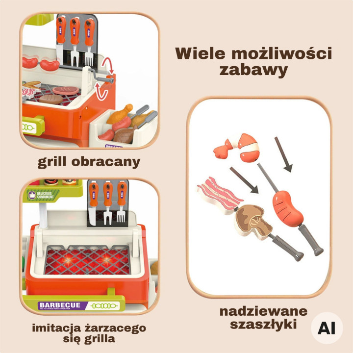 
						WOOPIE Interaktywny Wózek do Grillowania BBQ Stoisko do Grilla 