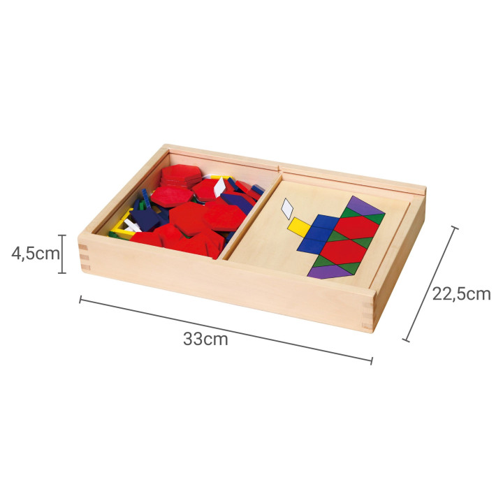 VIGA Drewniana Mozaika Geometryczna Klocki Dienesa Układanka Logiczna 
