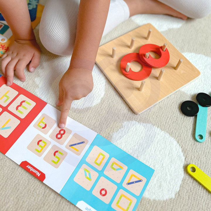 
						TOOKY TOY Drewniana Układanka Klocki Kołki Wzory Zwierząt do Od