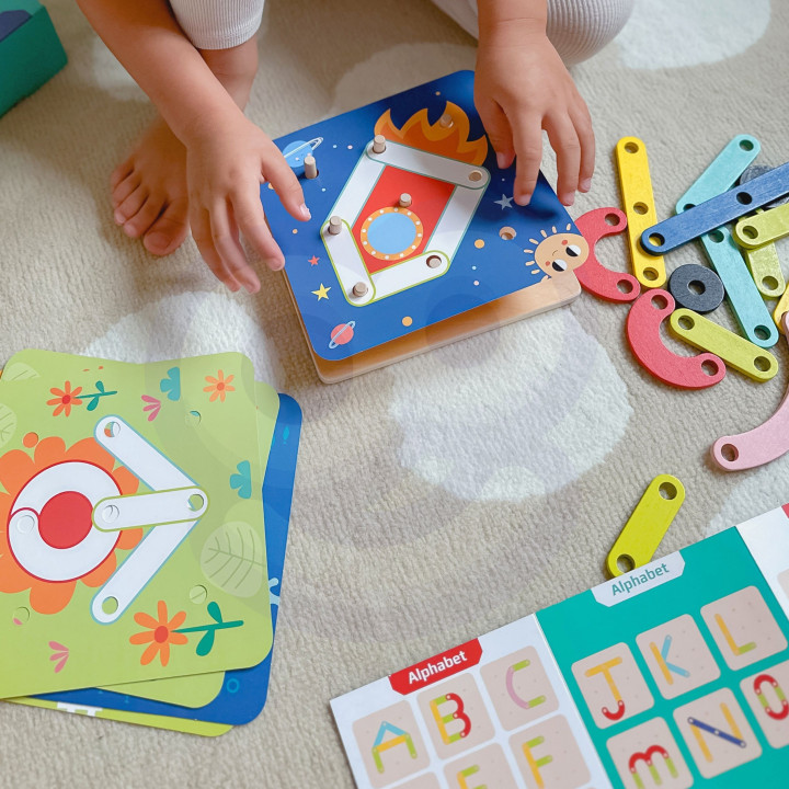 
						TOOKY TOY Drewniana Układanka Klocki Kołki Wzory Zwierząt do Od