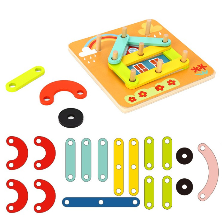 
						TOOKY TOY Drewniana Układanka Klocki Kołki Wzory Zwierząt do Od