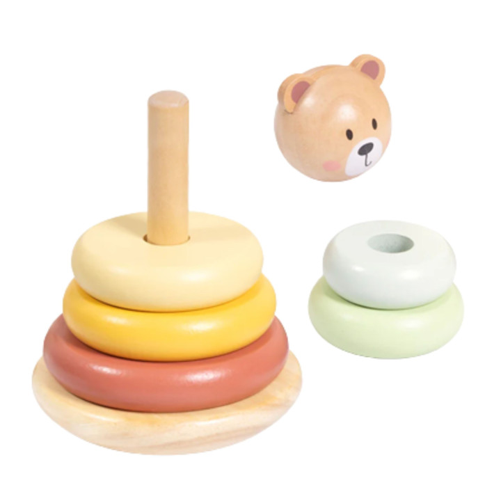 
						TOOKY TOY Drewniana Układanka Sensoryczna Piramidka Miś Sensory