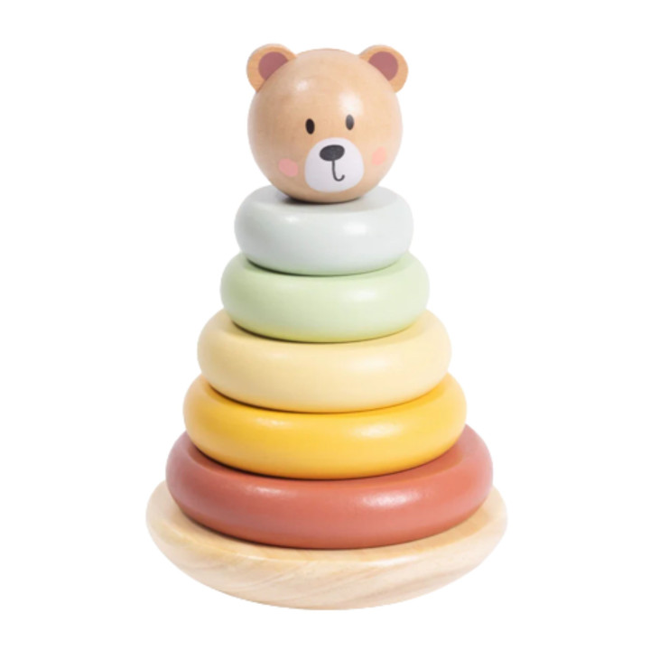 
						TOOKY TOY Drewniana Układanka Sensoryczna Piramidka Miś Sensory