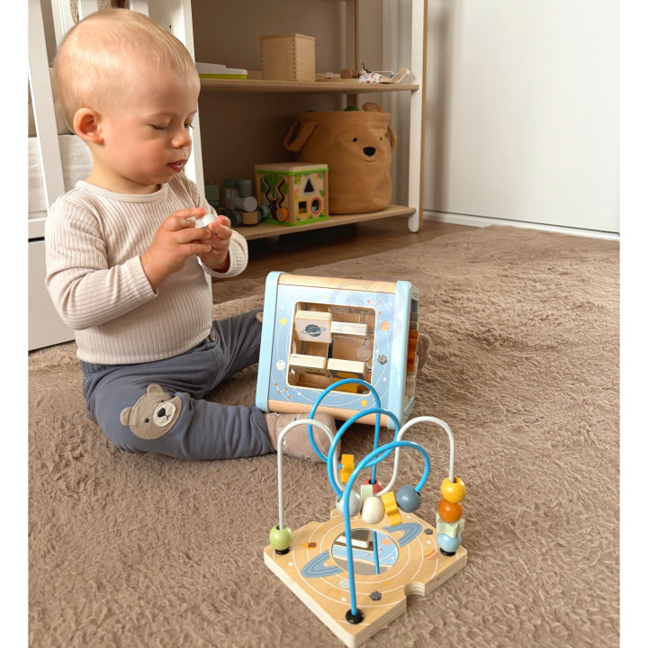 
						TOOKY TOY Drewniana Kostka Aktywności Kosmos Sorter Labirynt
		