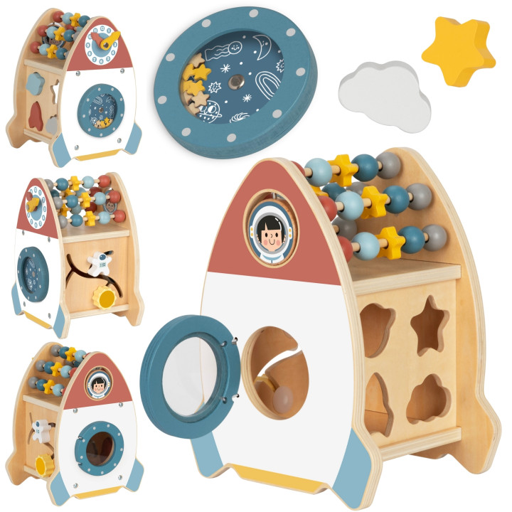 
						TOOKY TOY Kosmiczna Rakieta Aktywności Sorter Labirynt Drewnian