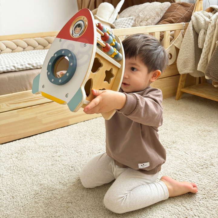 
						TOOKY TOY Kosmiczna Rakieta Aktywności Sorter Labirynt Drewnian