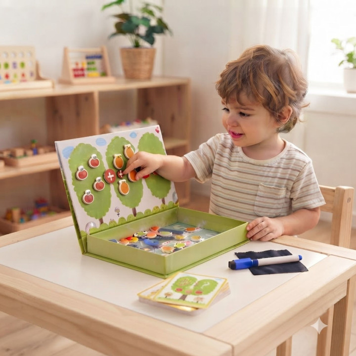 
						TOOKY TOY Drewniana Gra Magnetyczna Układanka Montessori dla Dz