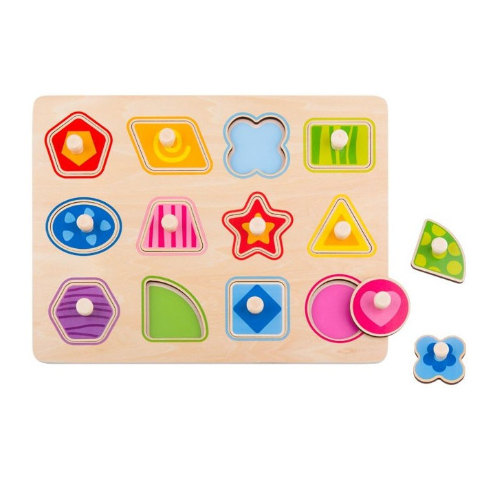
						TOOKY TOY Puzzle Układanka Montessori Nauka Kształtów z Pinezka