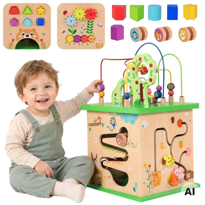 
						TOOKY TOY Kostka Edukacyjna Sorter Labirynt Przeplatanka Zwierz