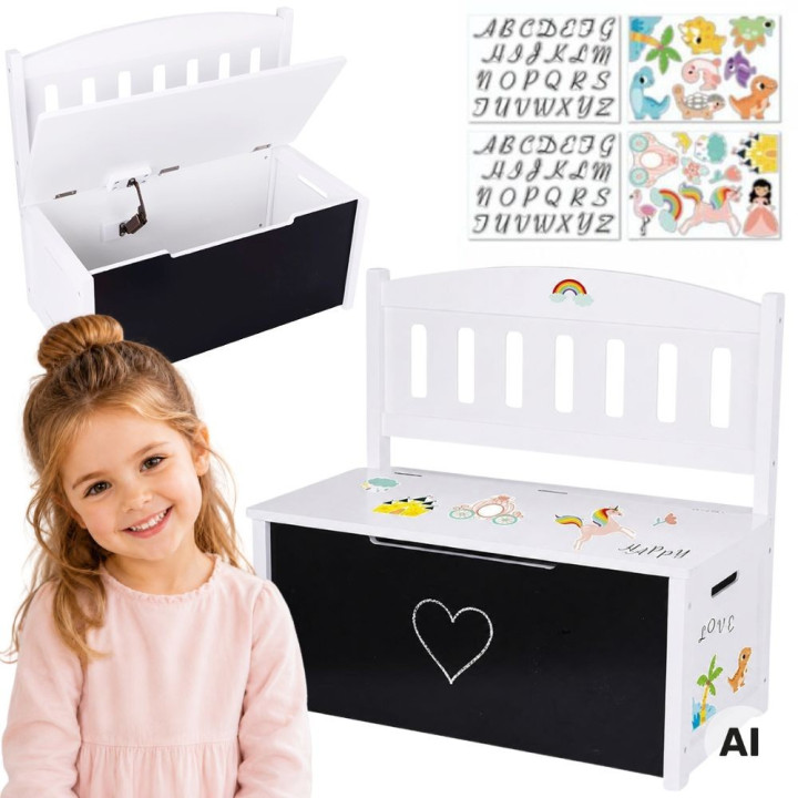 
						Tooky Toy Drewniana Skrzynka Ławka z Tablicą do Rysowania
					