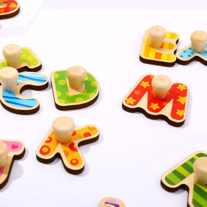 
						TOOKY TOY Puzzle Układanka Montessori z Pinezkami Alfabet
					