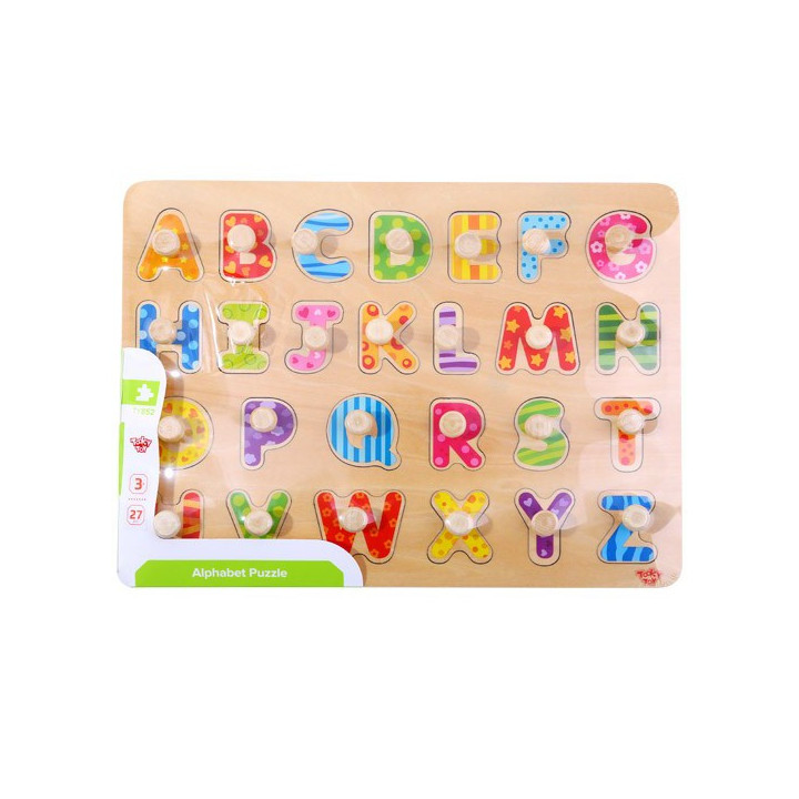 
						TOOKY TOY Puzzle Układanka Montessori z Pinezkami Alfabet
					