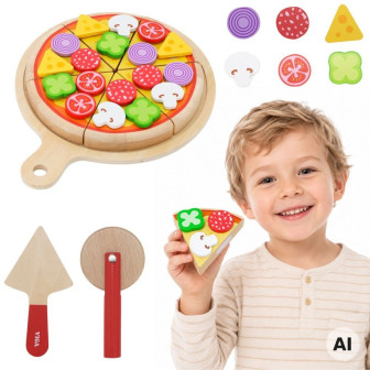 
						VIGA Drewniana Pizza Do Krojenia Zestaw kuchenny 27 el. Dla Dzi