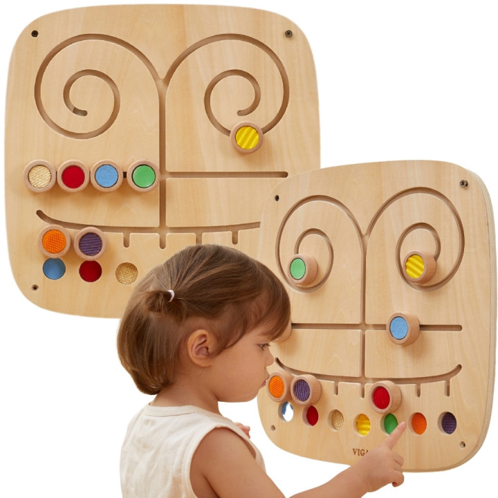 
						VIGA Drewniana Tablica Manipulacyjna Sensoryczna Labirynt Dotkn