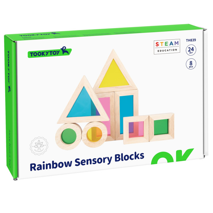 
						TOOKY TOY Drewniane Kolorowe Klocki Lustra Zestaw 8 el. FSC
			