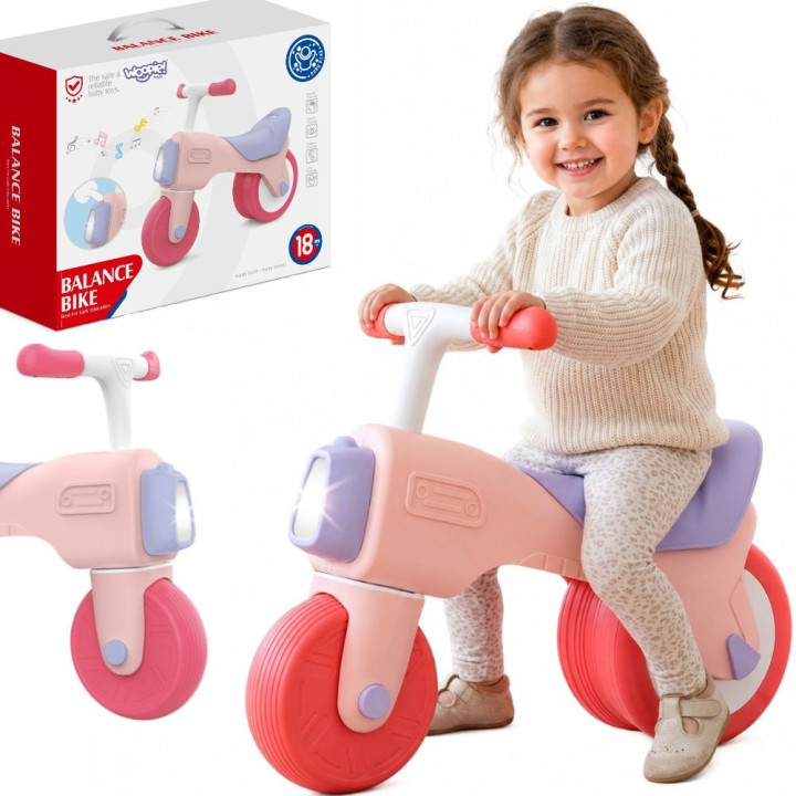 WOOPIE BABY Rowerek Biegowy Jeździk Dźwięk 18m+ Różowy