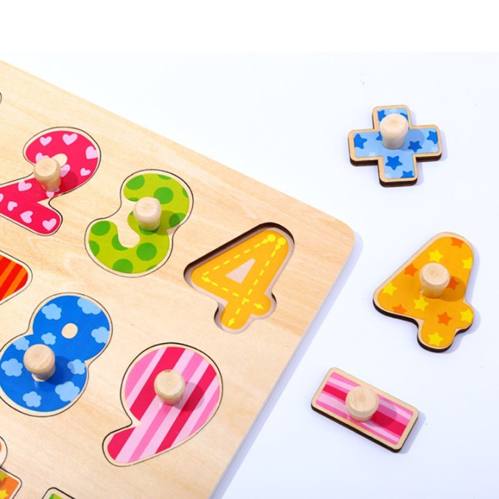
						TOOKY TOY Drewniane Puzzle Nauka Liczenia Układanka Z Pinezkami