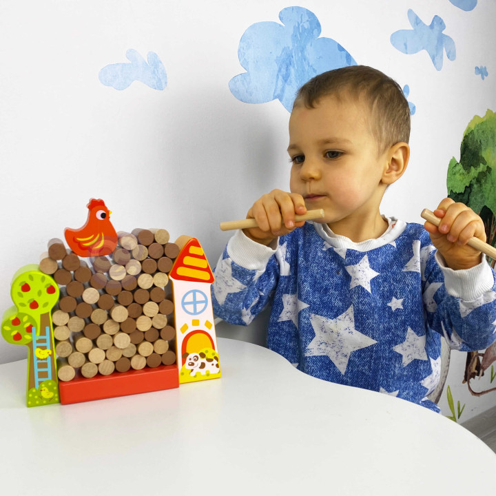 
						TOOKY TOY Gra Zręcznościowa Spadająca Kura Drewniana Farma
				