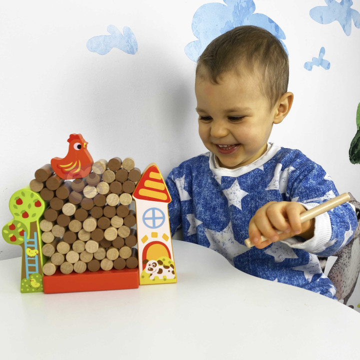 
						TOOKY TOY Gra Zręcznościowa Spadająca Kura Drewniana Farma
				
