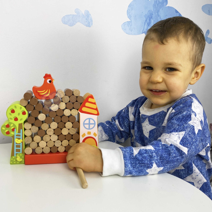 
						TOOKY TOY Gra Zręcznościowa Spadająca Kura Drewniana Farma
				