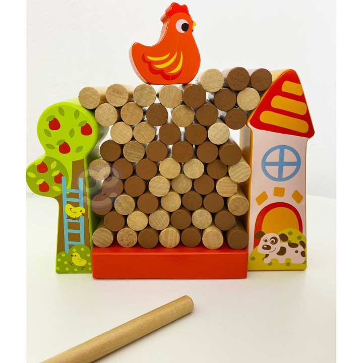 
						TOOKY TOY Gra Zręcznościowa Spadająca Kura Drewniana Farma
				