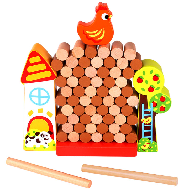 
						TOOKY TOY Gra Zręcznościowa Spadająca Kura Drewniana Farma
				