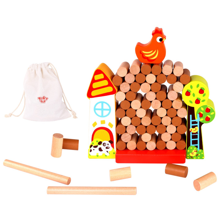
						TOOKY TOY Gra Zręcznościowa Spadająca Kura Drewniana Farma
				