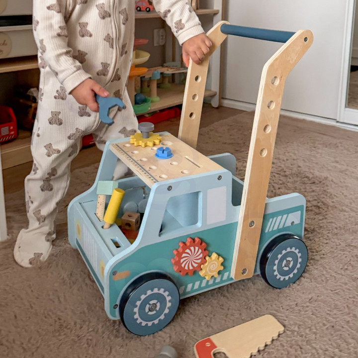 
						TOOKY TOY Drewniany Chodzik Samochód Mini Warsztat STEM
					