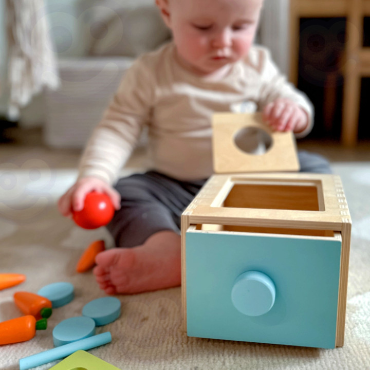 WOOPIE GREEN Drewniana Szuflada Edukacyjna 4w1 Sorter Montessori Gra w