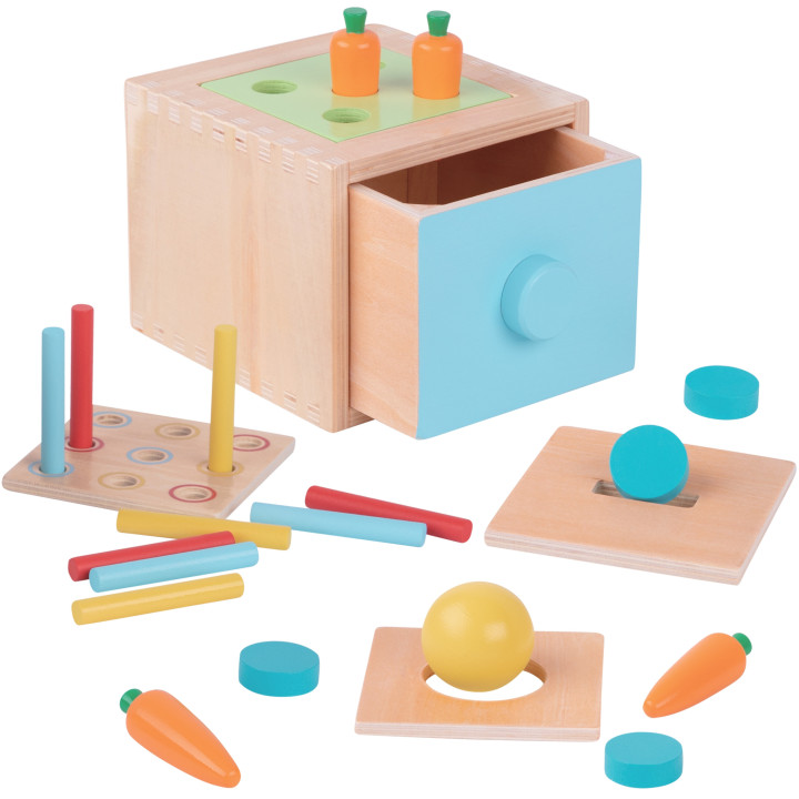 WOOPIE GREEN Drewniana Szuflada Edukacyjna 4w1 Sorter Montessori Gra w