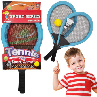 WOOPIE Duże Rakietki do Tenisa Badminton dla Dzieci Zestaw + Piłka Lot