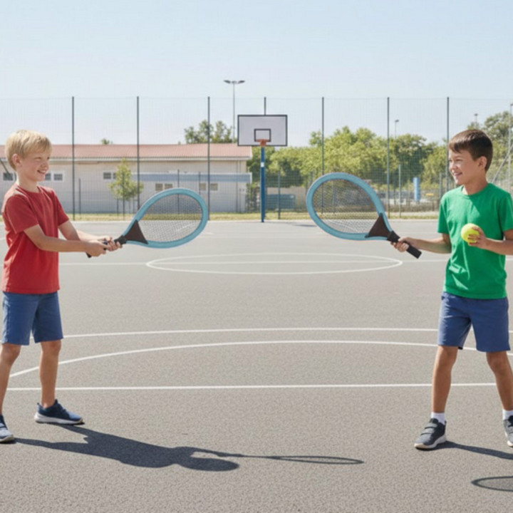 WOOPIE Duże Rakietki do Tenisa Badminton dla Dzieci Zestaw + Piłka Lot