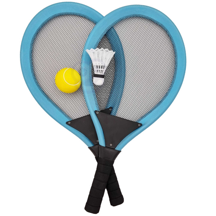WOOPIE Duże Rakietki do Tenisa Badminton dla Dzieci Zestaw + Piłka Lot