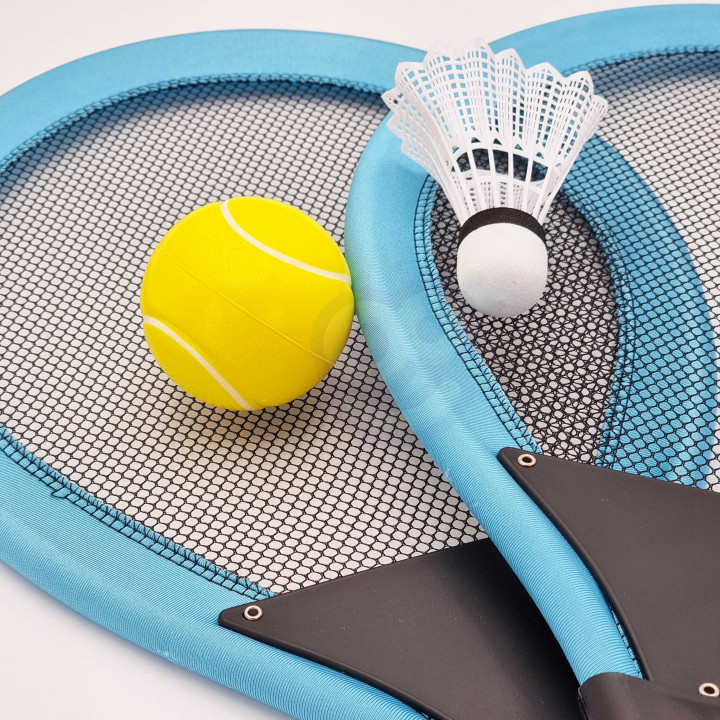 WOOPIE Duże Rakietki do Tenisa Badminton dla Dzieci Zestaw + Piłka Lot