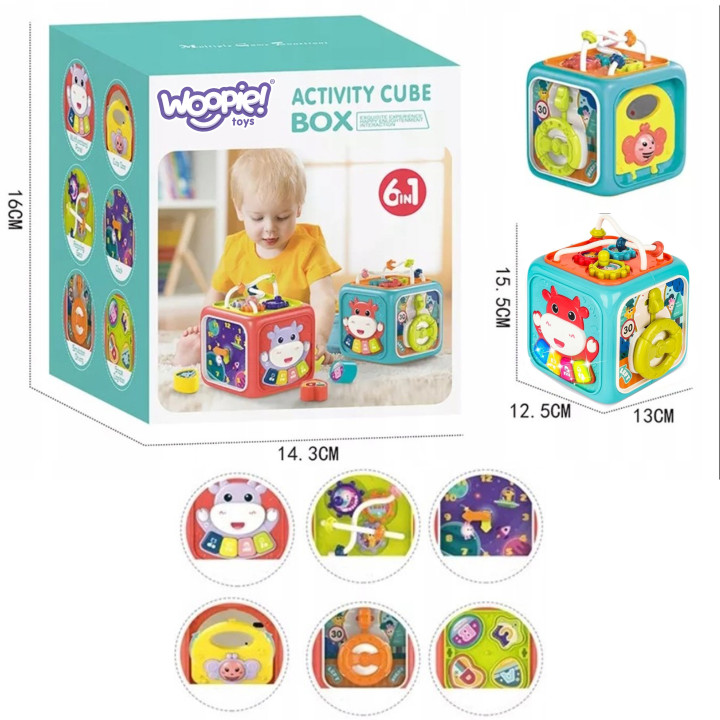WOOPIE BABY Interaktywna Kostka Sensoryczna Edukacyjna Montessori Sort
