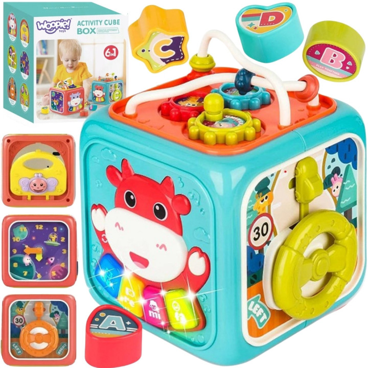 WOOPIE BABY Interaktywna Kostka Sensoryczna Edukacyjna Montessori Sort
