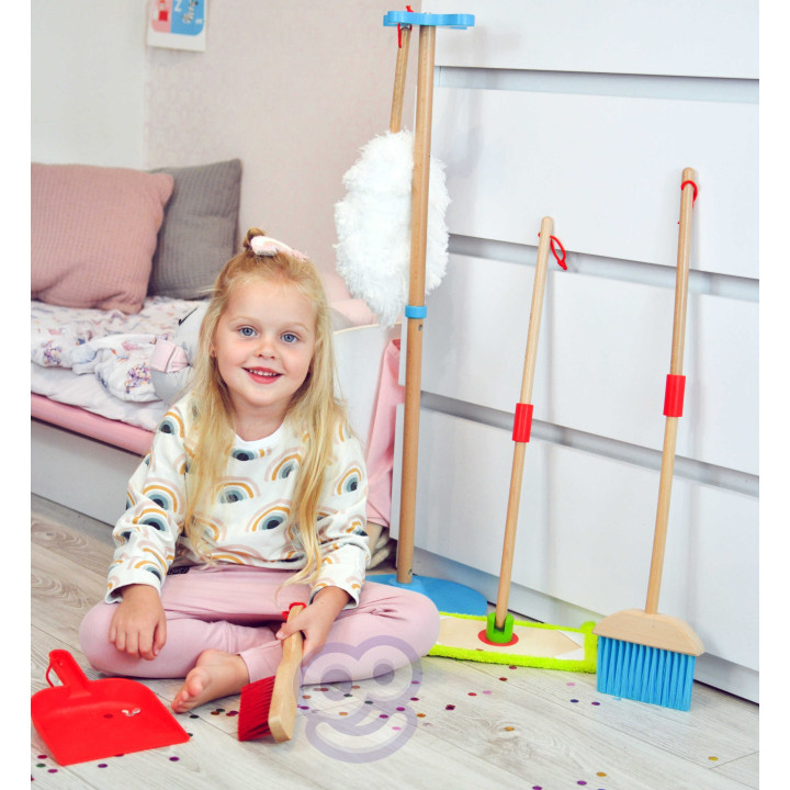 
						TOOKY TOY Drewniany Zestaw do Sprzątania dla Dzieci 6 el.
					