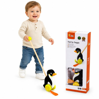 
						VIGA TOYS Drewniany Pchacz Pingwin Zabawka na Kiju do Pchania n