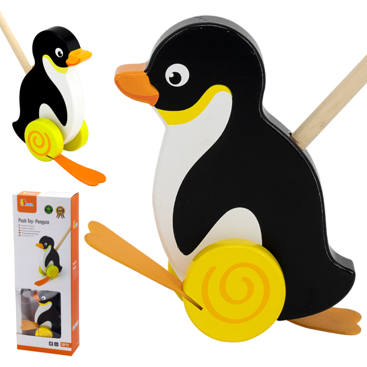 
						VIGA TOYS Drewniany Pchacz Pingwin Zabawka na Kiju do Pchania n