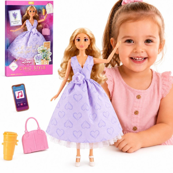 WOOPIE ROYAL Lalka Lily Długie Blond Włosy 30 cm Lawendowa Suknia Akce
