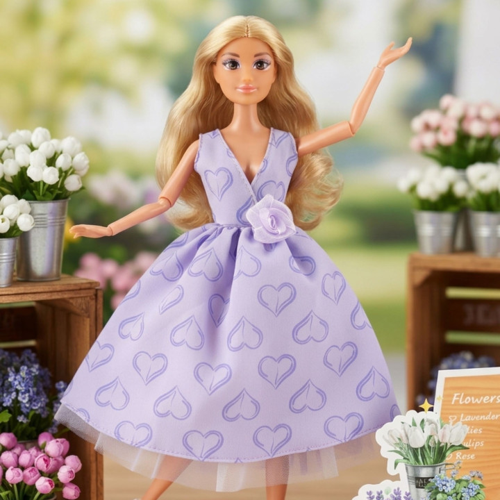 WOOPIE ROYAL Lalka Lily Długie Blond Włosy 30 cm Lawendowa Suknia Akce