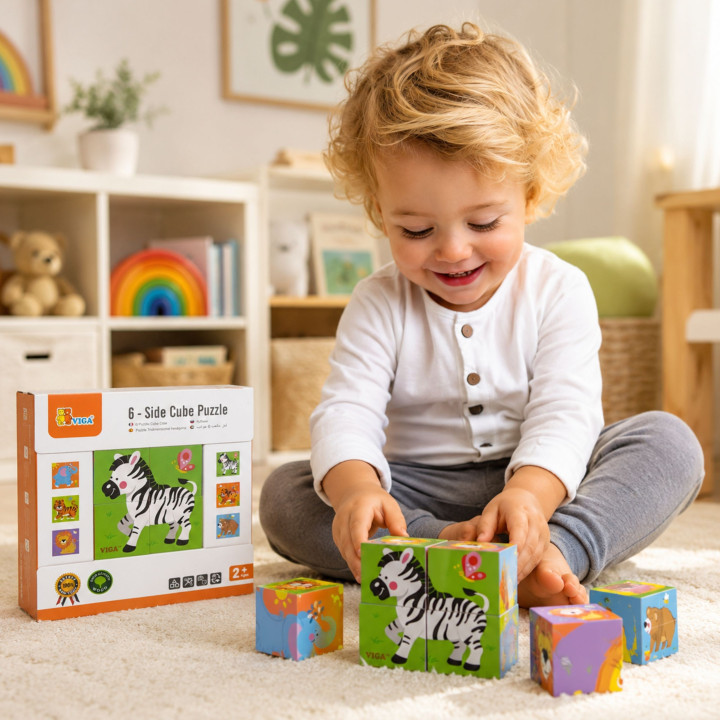 
						Viga Drewniana układanka Zoo Puzzle  4 klocki
					