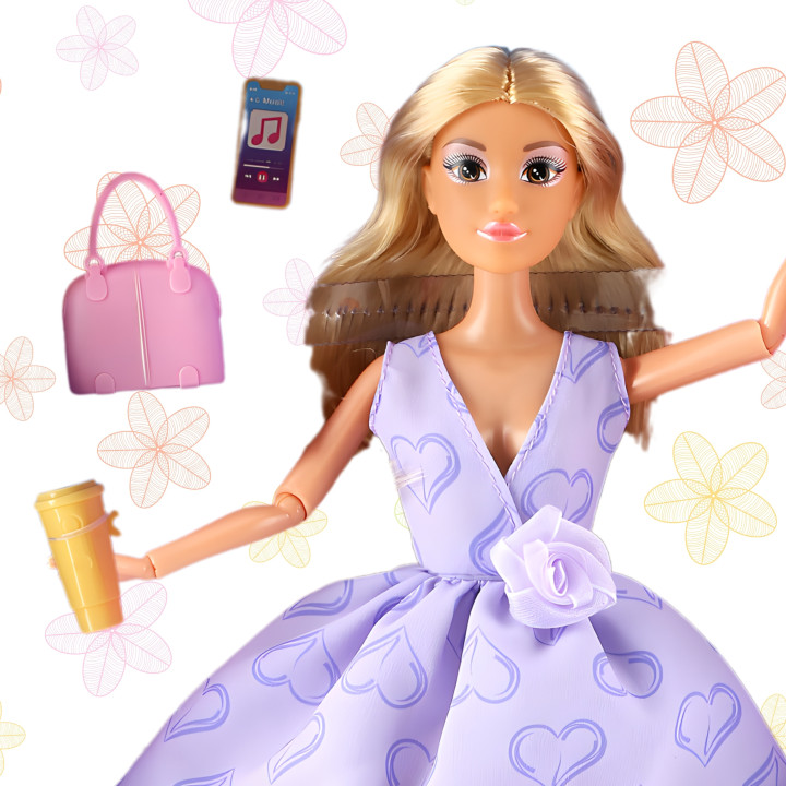 WOOPIE ROYAL Lalka Lily Długie Blond Włosy 30 cm Lawendowa Suknia Akce