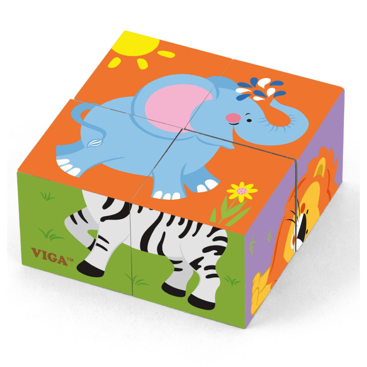 
						Viga Drewniana układanka Zoo Puzzle  4 klocki
					