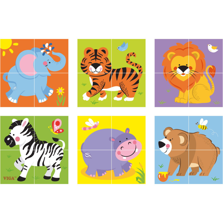 
						Viga Drewniana układanka Zoo Puzzle  4 klocki
					