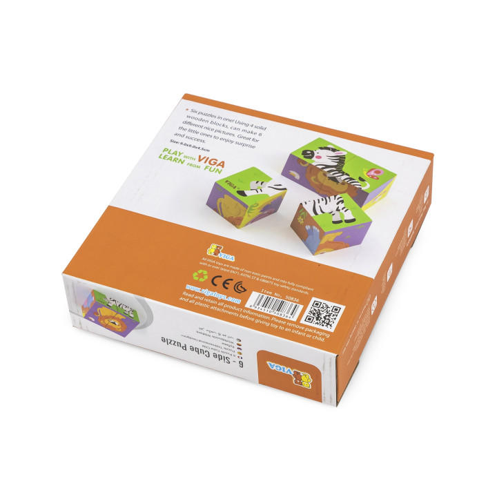 
						Viga Drewniana układanka Zoo Puzzle  4 klocki
					