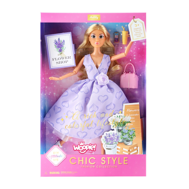 WOOPIE ROYAL Lalka Lily Długie Blond Włosy 30 cm Lawendowa Suknia Akce